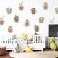 Cactus Wall Stickers, Boho Plant Nursery Decor, Succulent Daisy Wall Decals, Neutral Kids Room Baby Nursery Peel and Stick Wall Art
