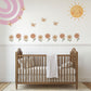 Rainbow Wall Stickers, Boho Rainbow Nursery Decor, Sun Daisy Butterfly Wall Decals, Kids Room Baby Girl Nursery Peel and Stick Wall Art