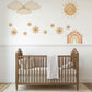 Rainbow Wall Stickers, Boho Neutral Nursery Decor, Sun Cloud Daisy Butterfly Wall Decals, Gender Neutral Kids Room Peel and Stick Wall Art