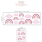 Rainbow Wall Stickers, Girls Nursery Decor, Pink Rainbow and Cloud Wall Decals, Baby Girl Kids Bedroom Playroom Peel and Stick Wall Art