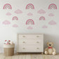 Rainbow Wall Stickers, Girls Nursery Decor, Pink Rainbow and Cloud Wall Decals, Baby Girl Kids Bedroom Playroom Peel and Stick Wall Art