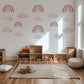 Rainbow Wall Stickers, Girls Nursery Decor, Pink Rainbow and Cloud Wall Decals, Baby Girl Kids Bedroom Playroom Peel and Stick Wall Art