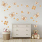 Butterfly Wall Stickers, Boho Nursery Decor, Neutral Daisy Flower Wall Decals, Kids Room Baby Girl Nursery Peel and Stick Wall Art