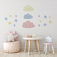 Cloud Wall Stickers, Star Nursery Decor, Pastel Cloud Star Wall Decals, Kids Room Baby Boy Girl Nursery Peel and Stick Wall Art