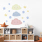 Cloud Wall Stickers, Star Nursery Decor, Pastel Cloud Star Wall Decals, Kids Room Baby Boy Girl Nursery Peel and Stick Wall Art