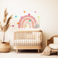 Bunny Wall Stickers, Rainbow Nursery Decor, Boho Rainbow Heart Wall Decals, Girls Room Baby Girl Nursery Peel and Stick Wall Art