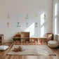 Number Wall Stickers, Educational Playroom Decor, 1-10 Montessori Number Words Wall Decals, Nursery Classroom Learning Peel and Stick Art