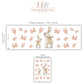 Bunny Wall Stickers, Bunny Nursery Decor, Neutral Butterfly Wall Decals, Boho Girls Room Baby Nursery Peel and Stick Wall Art