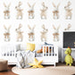 Bunny Wall Stickers, Bunny Nursery Decor, Neutral Woodland Rabbit Wall Decals, Gender Neutral Kids Room Baby Nursery Peel and Stick Art