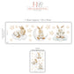 Bunny Wall Stickers, Moon and Stars Nursery Decor, Sleepy Bunny Cloud Star Wall Decals, Neutral Baby Nursery Peel and Stick Wall Art