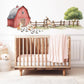 Farm Wall Stickers, Farm Animal Nursery Decor, Farmyard Barn Donkey Dog Wall Decals, Kids Room Baby Nursery Peel and Stick Wall Art