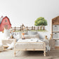 Farm Wall Stickers, Farm Animal Nursery Decor, Farmyard Barn Donkey Dog Wall Decals, Kids Room Baby Nursery Peel and Stick Wall Art