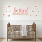 Be Kind Wall Sticker, Inspirational Quote Nursery Decor, Pink Floral Blossom Wall Decals, Girls Room Kids Bedroom Peel and Stick Wall Art