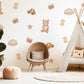 Teddy Bear & Toys Wall Stickers, Neutral Nursery Decor, Toy Car Building Blocks Kids Room Wall Decals, Baby Room Peel and Stick Wall Art