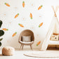 Carrot Wall Stickers, Spring Easter Nursery Decor, Neutral Daisy Flower Wall Decals, Kids Room Baby Nursery Peel and Stick Wall Art