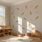 Carrot Wall Stickers, Spring Easter Nursery Decor, Neutral Daisy Flower Wall Decals, Kids Room Baby Nursery Peel and Stick Wall Art