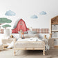 Farm Wall Stickers, Barn Nursery Decor, Red Barn Puppy Tree Fence Wall Decals, Boys Kids Room Baby Nursery Peel and Stick Wall Art