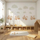 Train and Cloud Wall Stickers, Neutral Nursery Decor, Boho Transport Wall Decals, Kids Room Baby Boy Nursery Peel and Stick Wall Art