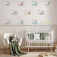 Train Wall Stickers, Pastel Nursery Decor, Colourful Watercolour Train Wall Decals, Kids Room Playroom Transport Peel and Stick Wall Art
