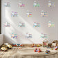 Train Wall Stickers, Pastel Nursery Decor, Colourful Watercolour Train Wall Decals, Kids Room Playroom Transport Peel and Stick Wall Art