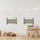 Cloud Wall Stickers, Star Nursery Decor, Neutral Fence Cloud Star Wall Decals, Gender Neutral Boho Kids Room Peel and Stick Wall Art