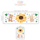 Sunflower Wall Stickers, Teddy Bear Bunny Nursery Decor, Neutral Boho Heart Wall Decals, Kids Room Baby Nursery Peel and Stick Art