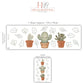 Botanical Wall Stickers, Boho Cactus Nursery Decor, Leaf Greenery Plant Wall Decals, Neutral Kids Room Baby Nursery Peel and Stick Wall Art
