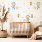 Girls Wall Stickers, Garden Nursery Decor, Little Gardener Girl Flower Bunny Wall Decals, Kids Bedroom Playroom Peel and Stick Wall Art