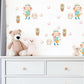 Girls Wall Stickers, Garden Nursery Decor, Little Gardener Girl Flower Bunny Wall Decals, Kids Bedroom Playroom Peel and Stick Wall Art