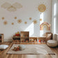 Rainbow Wall Stickers, Boho Neutral Nursery Decor, Sun Cloud Daisy Butterfly Wall Decals, Gender Neutral Kids Room Peel and Stick Wall Art
