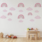 Rainbow Wall Stickers, Girls Nursery Decor, Pink Rainbow and Cloud Wall Decals, Baby Girl Kids Bedroom Playroom Peel and Stick Wall Art