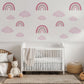 Rainbow Wall Stickers, Girls Nursery Decor, Pink Rainbow and Cloud Wall Decals, Baby Girl Kids Bedroom Playroom Peel and Stick Wall Art