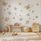 Butterfly Wall Stickers, Boho Nursery Decor, Neutral Daisy Flower Wall Decals, Kids Room Baby Girl Nursery Peel and Stick Wall Art