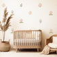 Leaf Wall Stickers, Boho Botanical Nursery Decor, Neutral Scandi Leaf Wall Decals, Kids Room Baby Nursery Peel and Stick Wall Art