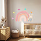 Bunny Wall Stickers, Rainbow Nursery Decor, Boho Rainbow Heart Wall Decals, Girls Room Baby Girl Nursery Peel and Stick Wall Art