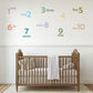 Number Wall Stickers, Educational Playroom Decor, 1-10 Montessori Number Words Wall Decals, Nursery Classroom Learning Peel and Stick Art