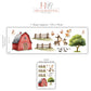 Farm Wall Stickers, Farm Animal Nursery Decor, Farmyard Barn Donkey Dog Wall Decals, Kids Room Baby Nursery Peel and Stick Wall Art