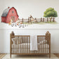 Farm Wall Stickers, Farm Animal Nursery Decor, Farmyard Barn Donkey Dog Wall Decals, Kids Room Baby Nursery Peel and Stick Wall Art