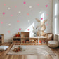 Heart Wall Stickers, Girls Nursery Decor, Pink Heart Wall Decals, Baby Girl Kids Bedroom Playroom Peel and Stick Wall Art