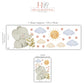 Elephant Wall Stickers, Elephant Nursery Decor, Neutral Baby Elephant Sun Cloud Wall Decals, Gender Neutral Kids Room Peel and Stick Art