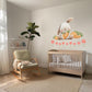 Bunny Wall Stickers, Bunny Nursery Decor, Spring Flower Easter Carrot Wall Decals, Girls Kids Room Baby Nursery Peel and Stick Wall Art