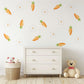 Carrot Wall Stickers, Spring Easter Nursery Decor, Neutral Daisy Flower Wall Decals, Kids Room Baby Nursery Peel and Stick Wall Art