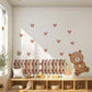 Teddy Bear Wall Stickers, Neutral Nursery Decor, Boho Bear Heart Bee Snail Wall Decals, Kids Room Baby Nursery Peel and Stick Wall Art