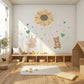 Sunflower Wall Stickers, Teddy Bear Bunny Nursery Decor, Neutral Boho Heart Wall Decals, Kids Room Baby Nursery Peel and Stick Art