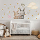 Bunny Wall Stickers, Bunny Nursery Decor, Neutral Bunny Family Star Cloud Wall Decals, Kids Room Baby Nursery Peel and Stick Art