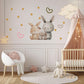 Bunny Wall Stickers, Bunny Nursery Decor, Neutral Bunny Family Star Cloud Wall Decals, Kids Room Baby Nursery Peel and Stick Art