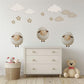 Sheep Wall Stickers, Lamb Nursery Decor, Neutral Cloud Star Wall Decals, Counting Sheep Kids Room Baby Nursery Peel and Stick Art