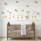 Duck Wall Stickers, Duck Nursery Decor, Duckling Daisy Butterfly Wall Decals, Neutral Farmhouse Kids Room Baby Nursery Peel and Stick Art