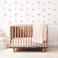 Pink Heart Wall Stickers, Girls Nursery Decor, Watercolour Boho Heart Wall Decals, Baby Girl Kids Bedroom Playroom Peel and Stick Art