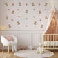 Teddy Bear Wall Stickers, Teddy Bear Nursery Decor, Boho Heart Wall Decals, Neutral Kids Room Baby Nursery Peel and Stick Wall Art